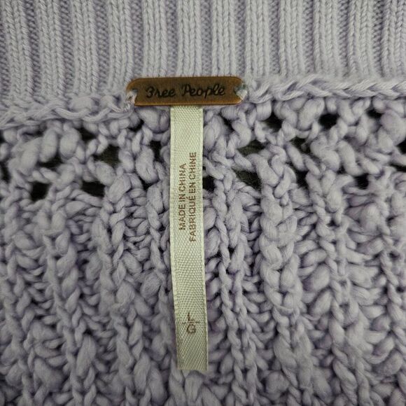 Free People Pandora’s Boat Neck Oversized Slouchy Knit Purple Pullover Sweater - Picture 4 of 8